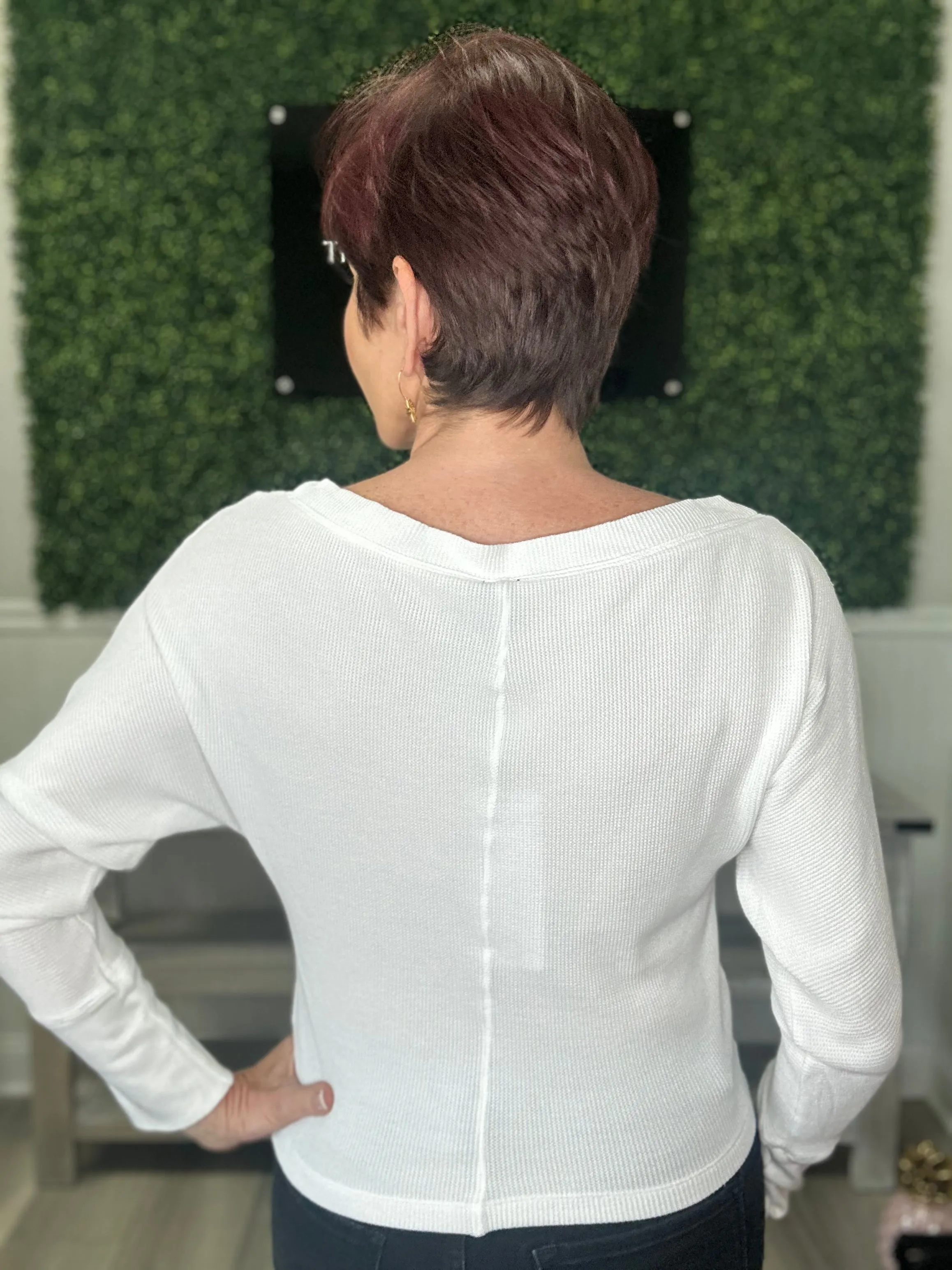 Cropped Long Sleeve Thermal Top
